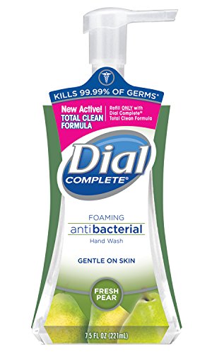 Dial 02934CT Antibacterial Foaming Hand Wash, Fresh Pear, 7.5oz Pump Bottle (Case of 8)