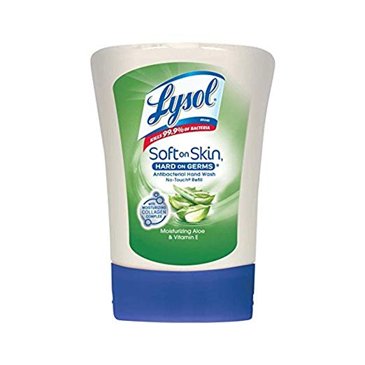 Lysol No-Touch Hand Soap Refill, 8.5 Fl Oz, Aloe Vera & Vitamin E Scent, 8 Count