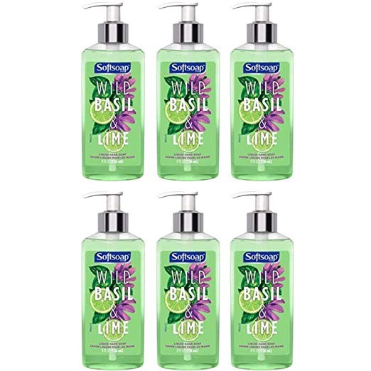 Softsoap Moisturizing Hand Soap, Wild Basil & Lime, 8 Ounce Pump Bottle (Value Pack of 6)