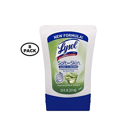 Lysol No-Touch Hand Soap Refill, Aloe, 8.5 oz. (Pack of 8)