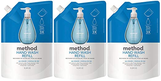 Method Gel Hand Wash Refill Pouch, Sea Minerals, 34oz, 3pk