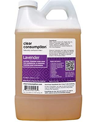 0.5 Gallon (64 oz) Lavender Clear Consumption Natural Foaming Hand Soap Refill – For Commercial & Personal Foaming Soap Dispensers Review