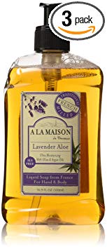 A La Maison de Provence Liquid Soap, Lavender Aloe, 16.9-Ounce Bottles (Pack of 3)