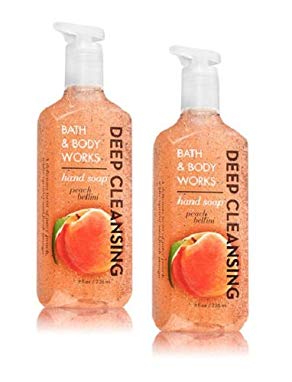 Bath & Body Works Peach Bellini Deep Cleansing Hand Soap 8 OZ Bottle (2 Pack)