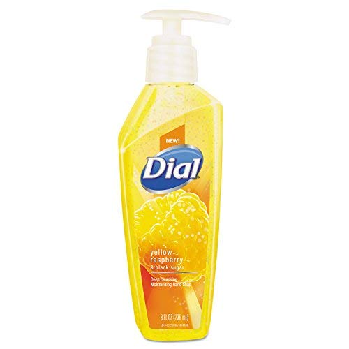 Dial DIA 11257 DIA11256CT Deep Cleansing Liquid Hand Soap, 8 oz. Pump, Raspberry Black Sugar, Yellow (Pack of 8)