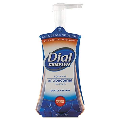 Dial Complete Antimicrobial Foaming Hand Soap, Original Scent Liquid, 7.5 oz Pump Bottle - Eight Pump Bottles.