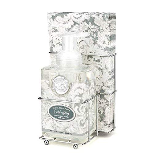 Michel Design Works Bergamot & Lemon Scented Foaming Hand Soap & Napkin Caddy Set, Earl Gray