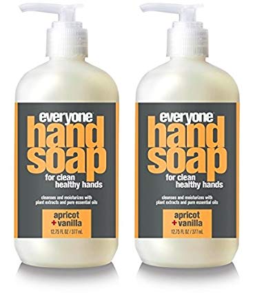 Everyone Apricot & Vanilla Hand Soap (Pack of 2) with Orange Peel Oil, Apricot Flavor, Aloe Vera, Matricaria Flower Extract and Calendula Extract, 12.75 oz