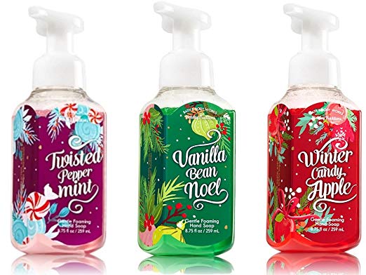 Bath and Body Works Holiday Foaming Hand Soap Trio - Vanilla Bean Noel, Winter Candy Apple, Twisted Peppermint