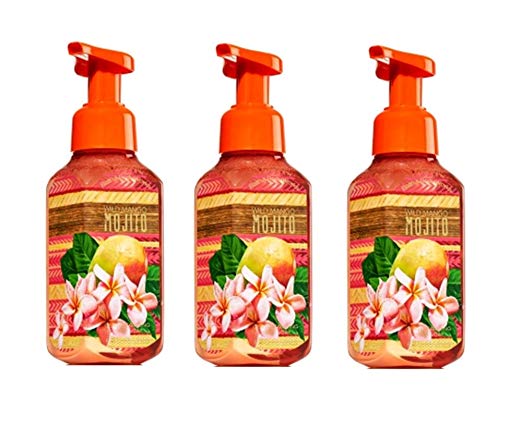 Lot of 3 Bath & Body Works Wild Mango Mojito Gentle Foaming Hand Soap 8.75 Fl Oz Each (Mango Mojito)