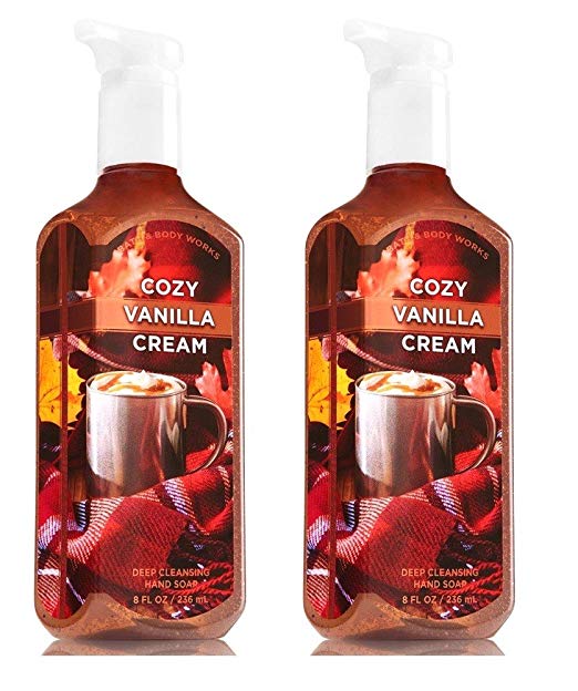 Set of 2 Bath Body Works Cozy Vanilla Cream Deep Cleansing Hand Soap 2015 Packaging