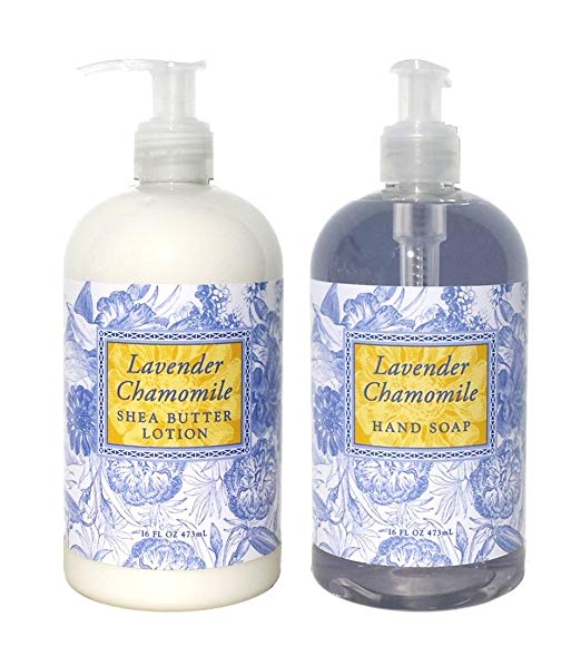 Greenwich Bay Lavender and Chamomile Lotion and Hand Soap Set 16 Ounces each