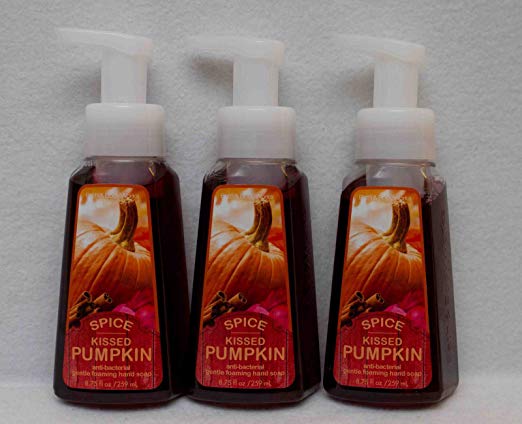 Bath & Body Works SPICE KISSED PUMPKIN Anti-Bacterial Gentle Foaming Hand Soaps LOT OF 3