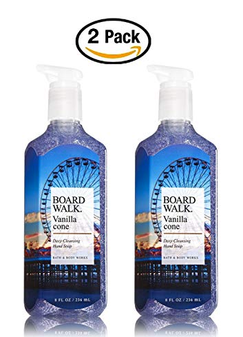 Bath & Body Works Boardwalk Vanilla Cone Deep Cleansing Hand Soap - Pair of TWO (2) Ice Cream Scented Soaps