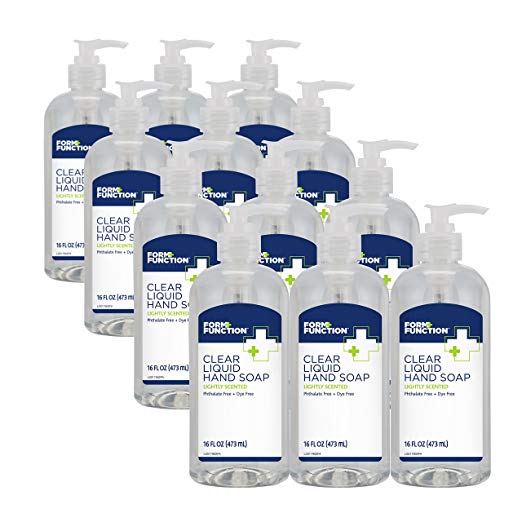 Form + Function Dye Free Clear Liquid Hand Soap (16oz, 12-Pack)