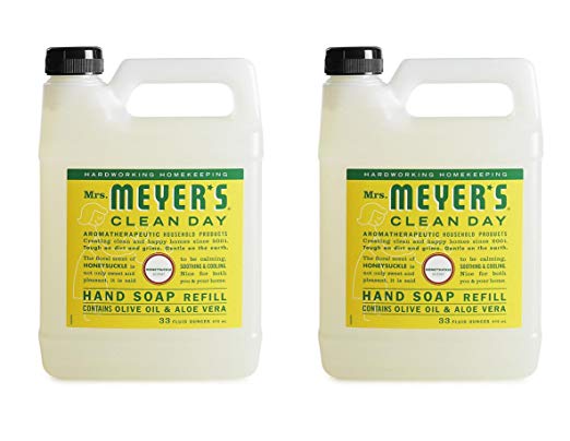 Mrs. Meyer's Clean Day Liquid Hand Soap Refill, Honeysuckle, 33 Ounce - 2 PK