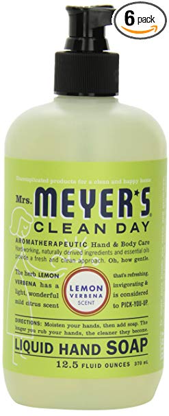 Mrs. Meyer's Clean Day Liquid Hand Soap, Lemon Verbena, 12.5 Fluid Ounce Bottles (Case of 6)