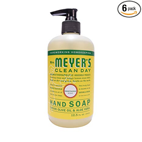 Mrs. Meyer's Clean Day Hand Soap Liquid, Honeysuckle, 12.5-Fluid Ounce Bottles (Pack of 6)