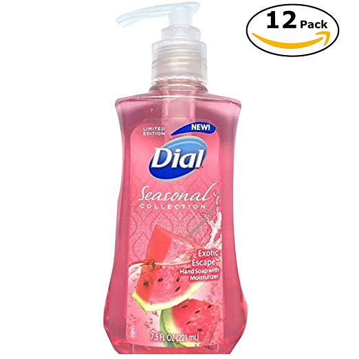 Dial Antibacterial Seasonal Collection Liquid Hand Soap, Sweet Watermelon, 7.5 Fluid Ounces (Pack of 12)