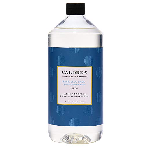 Caldrea Liquid Hand Soap Refill, Basil Blue Sage, 32 Fluid Ounce