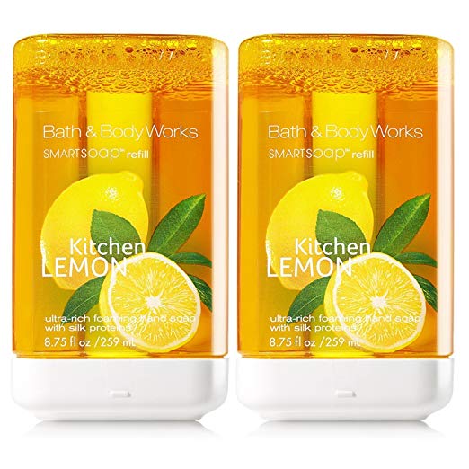 Kitchen Lemon SmartSoap Refills - Pair of TWO (2) Bath & Body Works Ultra-Rich Foaming Smart Soap Hand Soap Dispenser Refills (8.75 fl oz each)