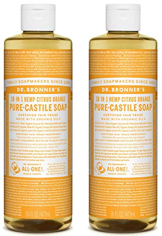 Dr. Bronner’s Pure-Castile Liquid Soap, Citrus Scent, 16oz. (2 Pack)