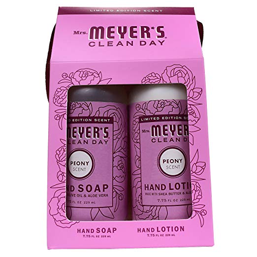 Mrs. Meyer's Clean Day Hand Gift Set, Peony: Hand Soap (7.75 oz) + Hand Lotion (7.75 oz)