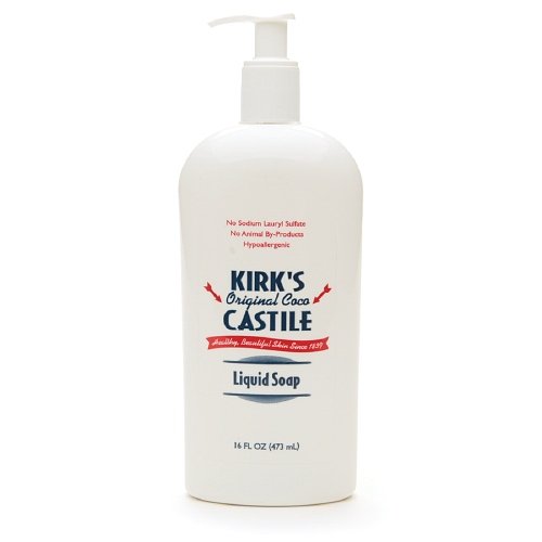 Kirk's Natural Liquid Soap, Castile W/Pump, 16 FZ (2 pack)