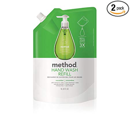 Method Gel Hand Wash Refill 34oz, Cucumber (Pack of 2)