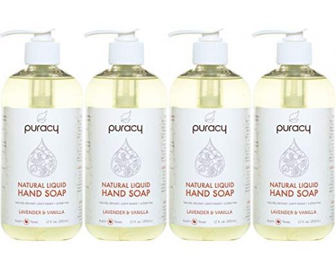 Puracy Natural Liquid Hand Soap, Sulfate-Free Gel Hand Wash, Lavender & Vanilla, 12 Ounce (4-Pack) Review