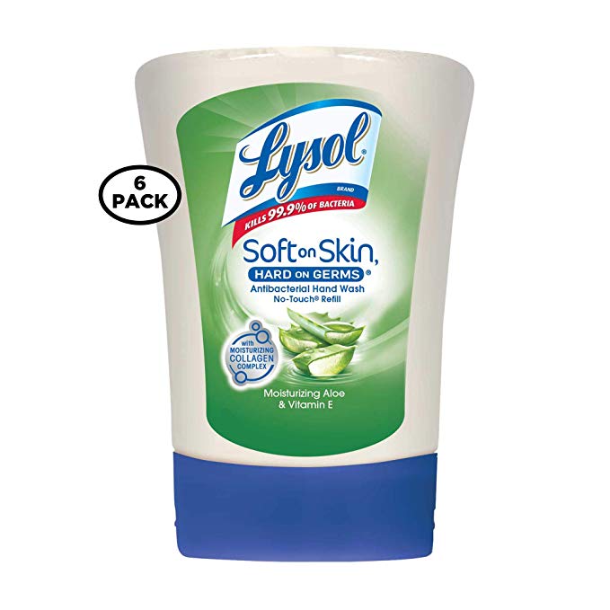 Lysol No-Touch Hand Soap Refill, Aloe, 8.5 oz (Pack of 6)