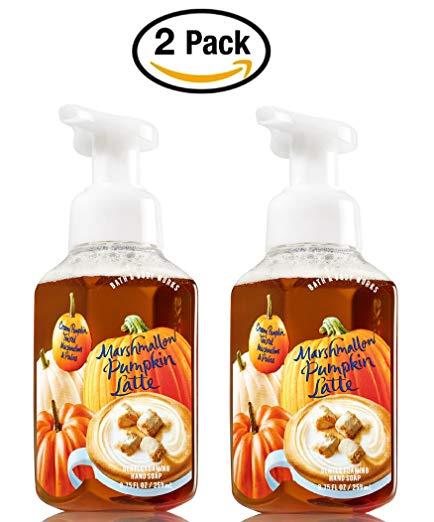 Bath & Body Works Marshmallow Pumpkin Latte Hand Soap - Pack of 2 Marshmallow Pumpkin Latte Scented Gentle Foaming Hand Soaps